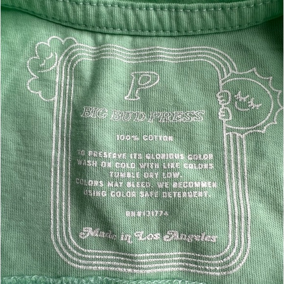 NWOT Big Bud Press Jr. Varsity Tee Mint Green Size Petite - Picture 5 of 8